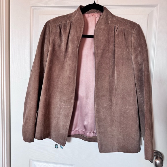 Light Brown Suede Blazer Vintage Small Excellent Condition - Picture 3 of 7